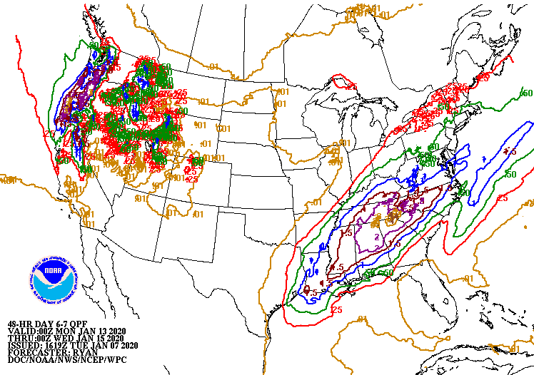 48 Hour Day 6-7 Quantitative Precipitation Forecast